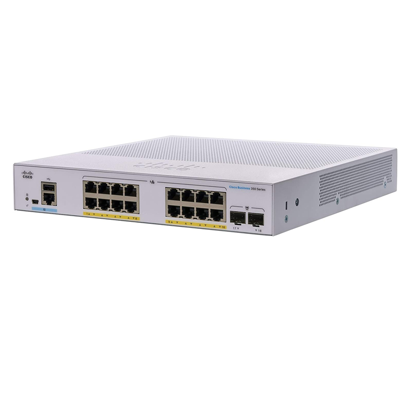 Cisco CBS350 Smart 240W 16Port Gigabit PoE Switch with 2 SFP Ports