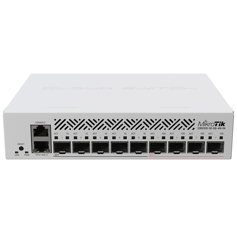 MikroTik CRS310-1G-5S-4S+IN Multi-Gigabit SOHO Router with 5