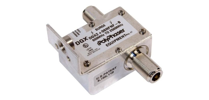 PolypPhaser DGXZ+06NFNF-A 800-2500MHz DC Pass RF Protector