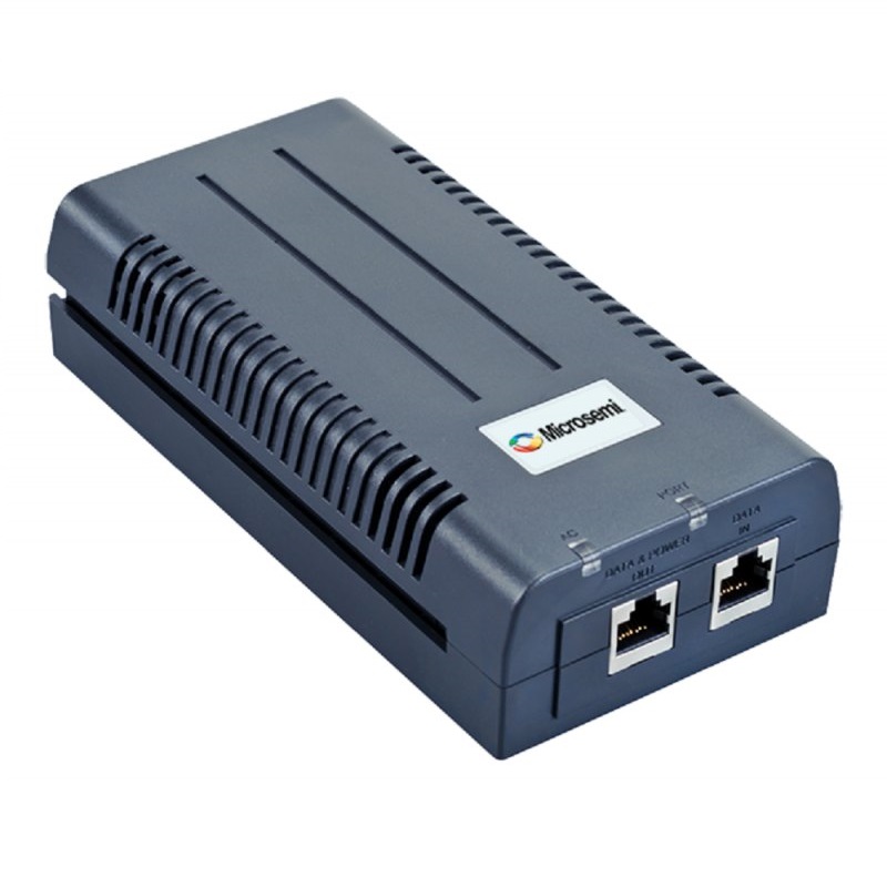 Microsemi 802.3af/at 95W Single Port Gigabit Midspan PoE Injector