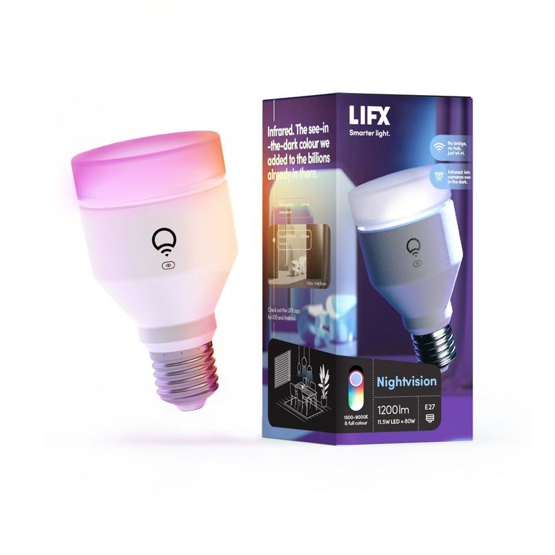 LIFX Nightvision IR + Colour LED Bulb 1200 Lumens A60 E27 Edison Screw