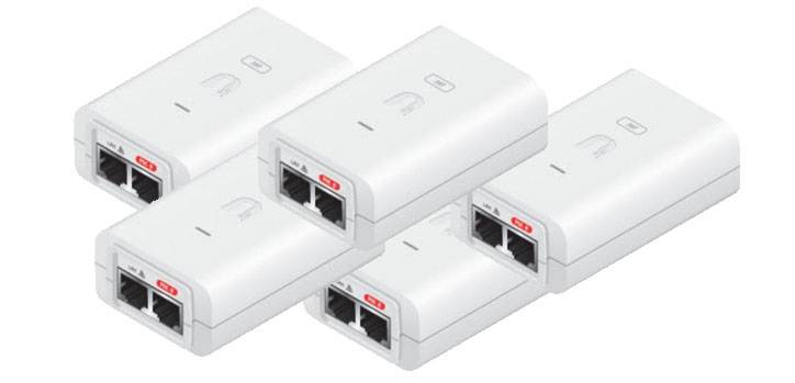 Ubiquiti 24v 1A Power Over Ethernet Supply White 5-pack