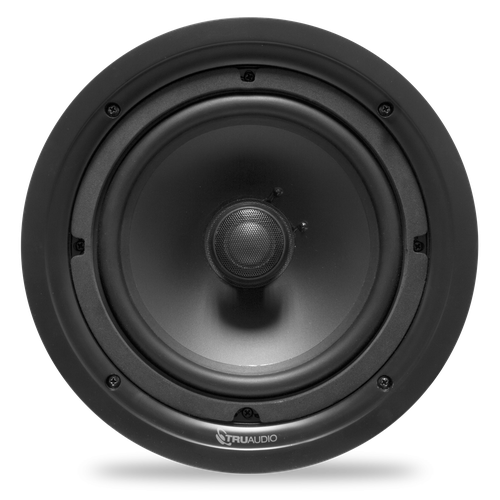 TruAudio Phantom Series 2-Way In-ceiling Speaker, 8 inch Injected Poly Woofer, 1 inch Silk Dome Swivel Tweeter, 5-120 Watts, 8 Ohm